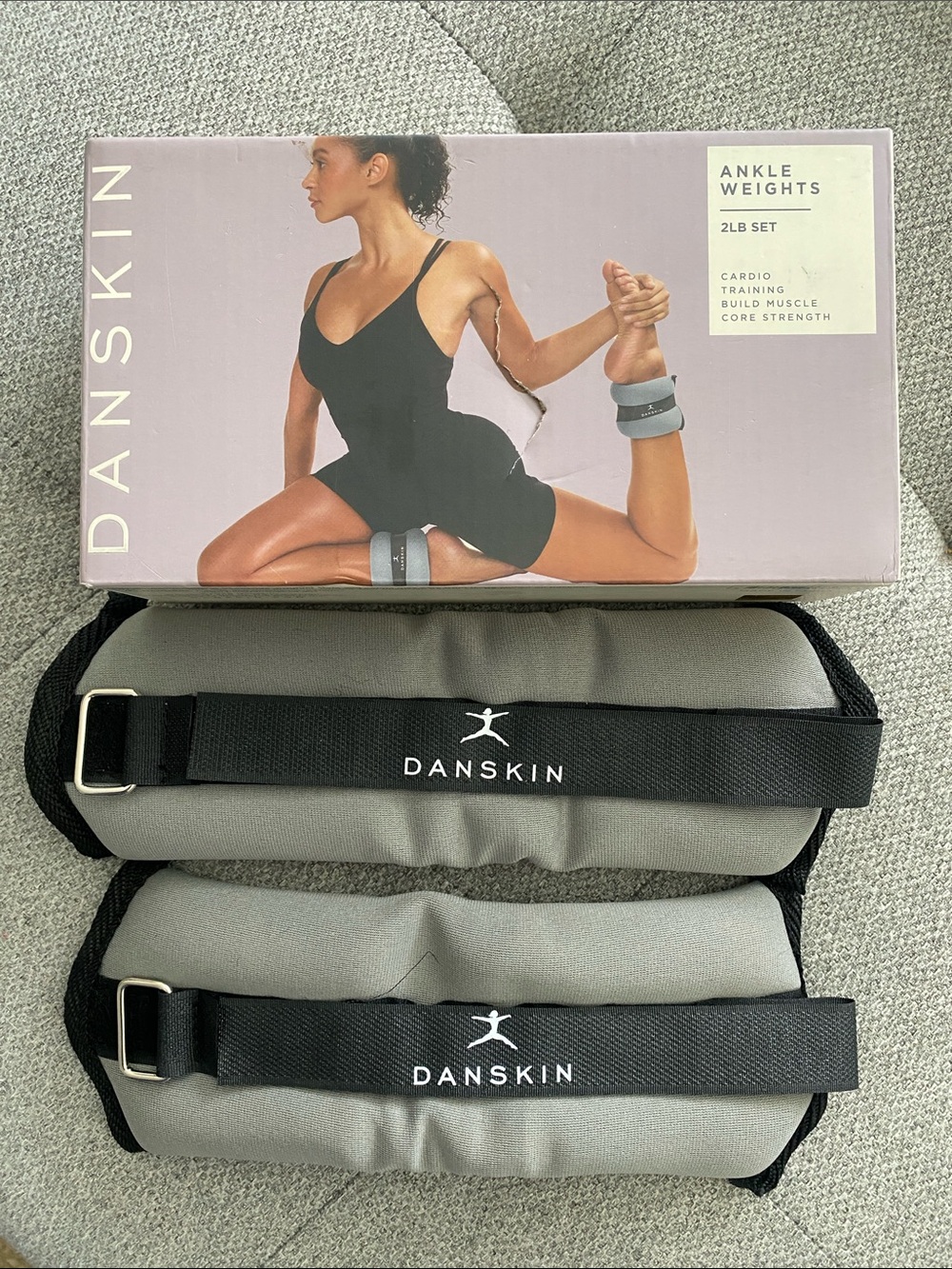 Danskin Gray and Black Ankle Weight Pair BNIB